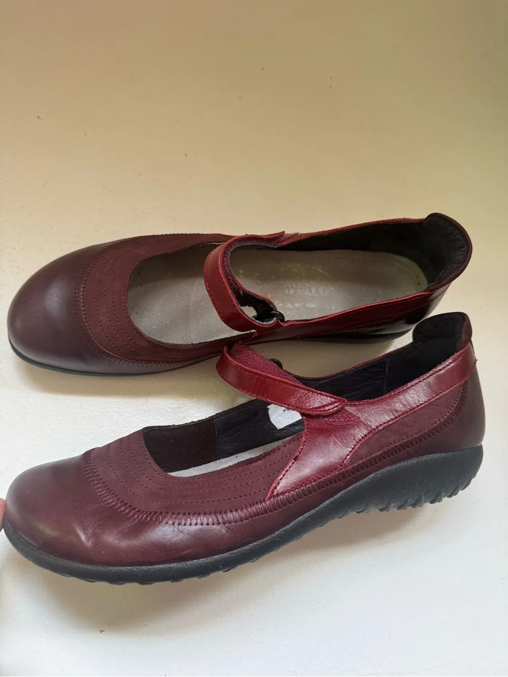 Naot Women’s Kirei Maryjane Shoes Violet Bourdeaux‎ Rumba Leather Nubuck Size 41